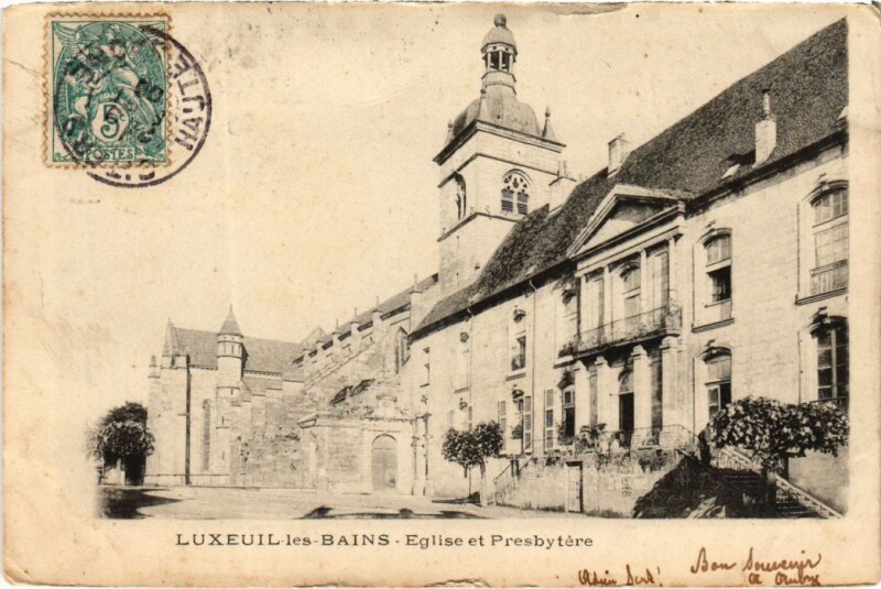Carte postale ancienne Luxeuil-les-Bains Eglise et Presbytere à Luxeuil-les-Bains