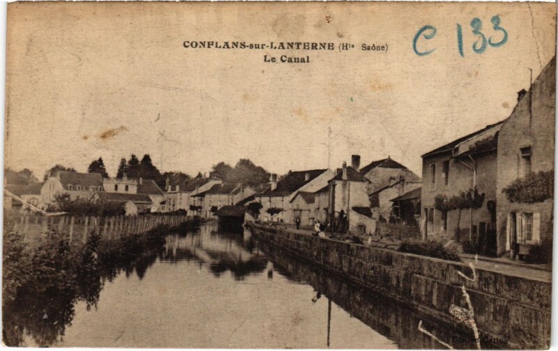 Carte postale ancienne Conflans sur Lanterne Le Canal à Conflans-sur-Lanterne