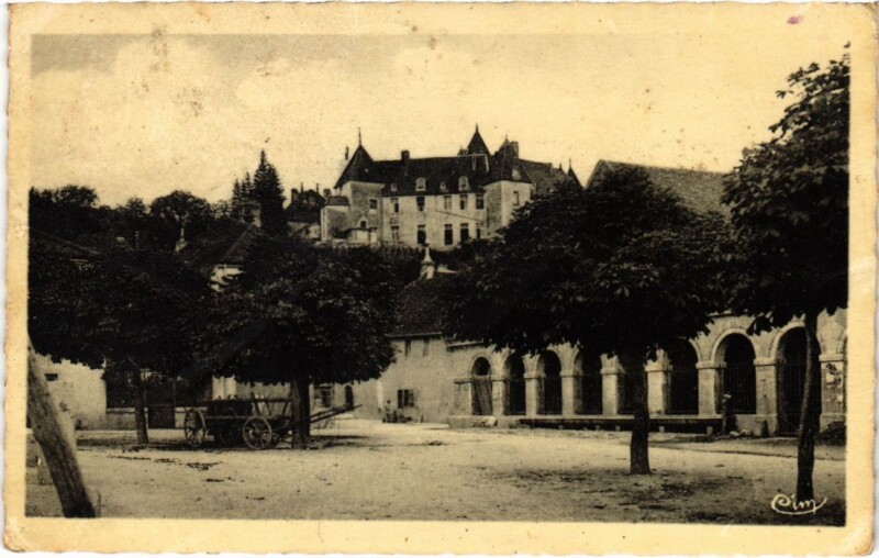Carte postale ancienne Gy Place de la Republique et vieux Chateau