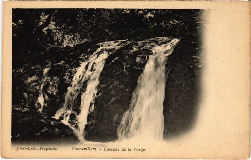 Carte postale ancienne Corravillers cascade de la Forge à Corravillers