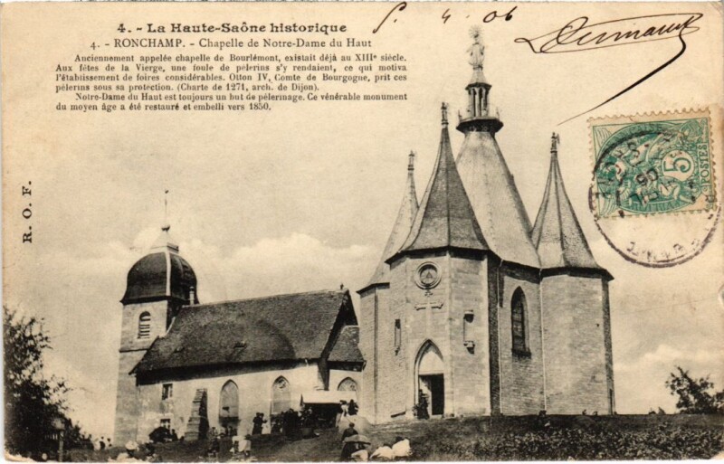 Carte postale ancienne Ronchamp Chapelle de Notre-Dame du Haut à Ronchamp