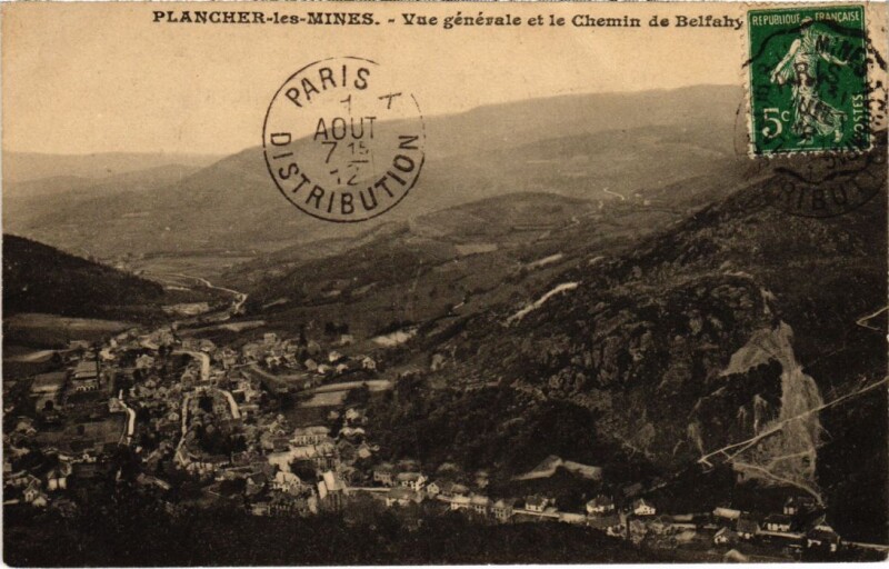 Carte postale ancienne Plancher-les-Mines vu gen à Plancher-les-Mines