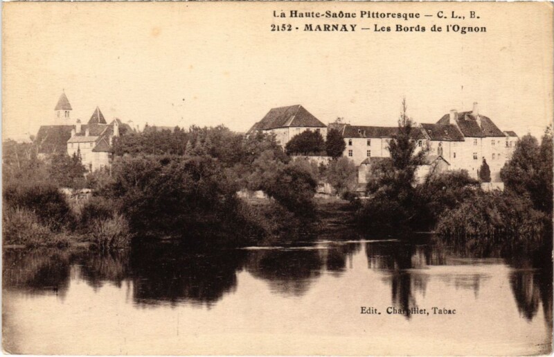Carte postale ancienne Marnay Les Bords de l'Ognon à Marnay