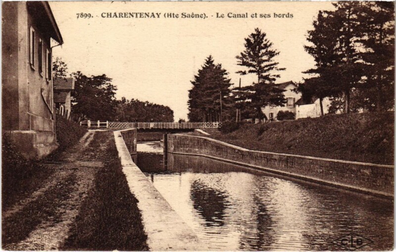 Carte postale ancienne Charentenay Le Canal et ses bords