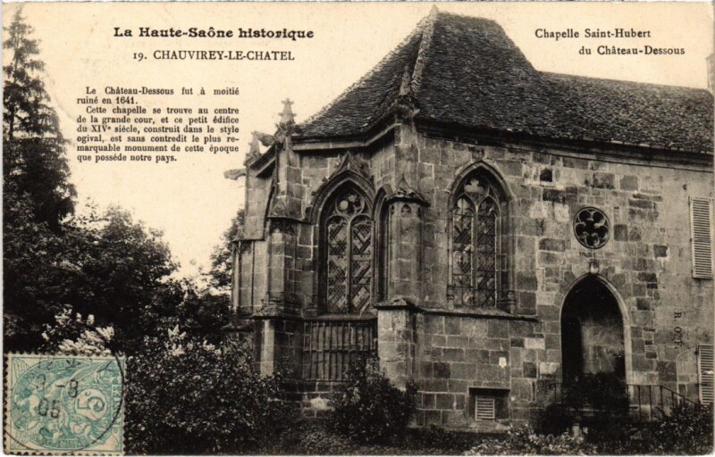 Carte postale ancienne Chauvirey-le-Chatel Chapelle Saint-Hubert