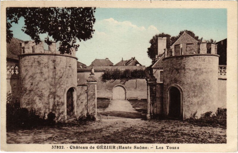 Carte postale ancienne Chateau de Gezier Les tours