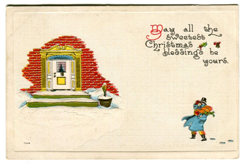 Carte postale ancienne Fantaisie Fête Joyeux Noël carte relief sweetest christmas