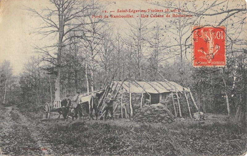 Carte postale ancienne Saint Leger En Yvelines - Foret De Rambouillet - Une Cabane De Bucherons à Rambouillet