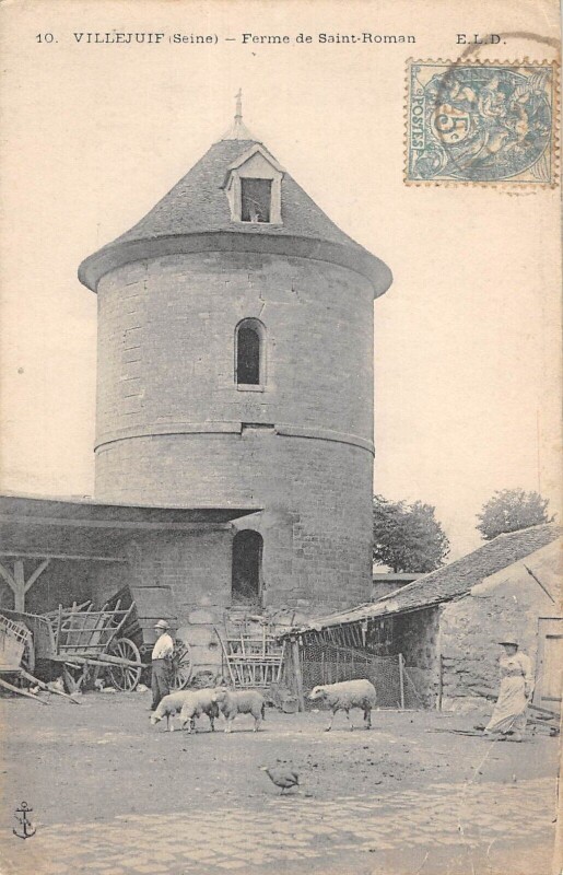 Carte postale ancienne Villejuif - Ferme De Saint Roman - Cochon à Villejuif