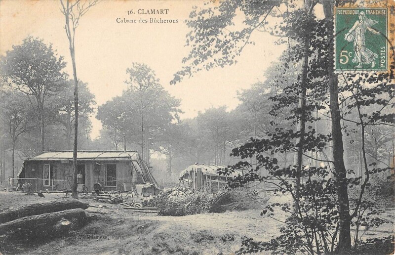Carte postale ancienne Clamart - Cabane De Bucherons - Metier à Clamart