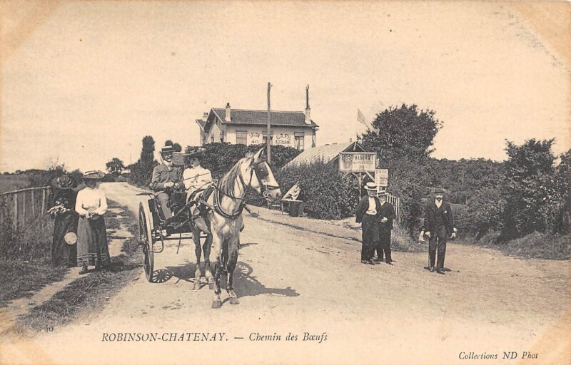 Carte postale ancienne Robinson - Chatenay - Chemin Des Boeufs - Attelage