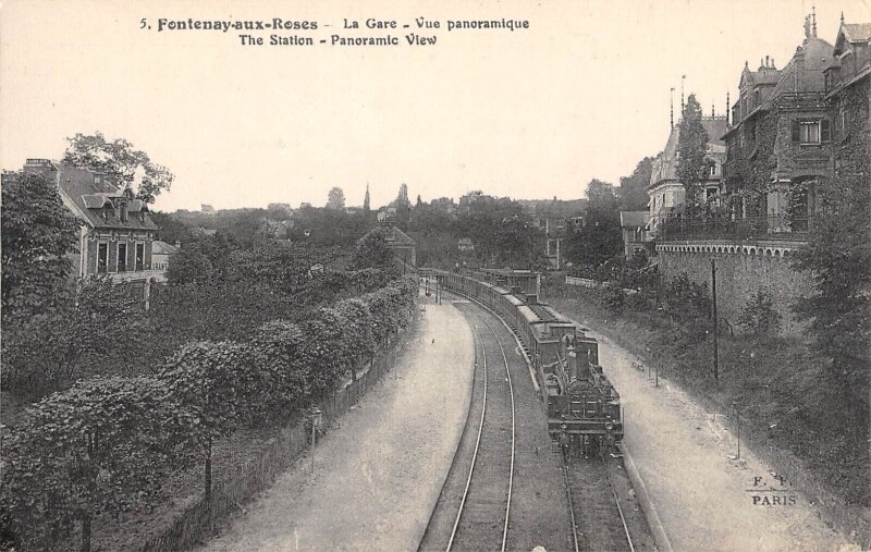 Carte postale ancienne Fontenay Aux Roses - La Gare - Vue Panoramique - Train à Fontenay-aux-Roses