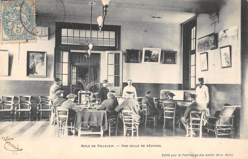 Carte postale ancienne Villejuif - Asile De Villejuif - Une Salle De Reunion à Villejuif