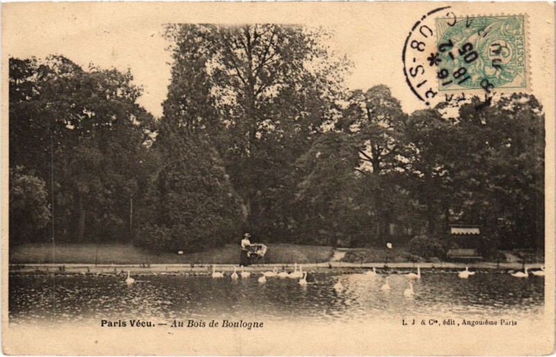 Carte postale ancienne Au Bois de Boulogne à Paris 16e