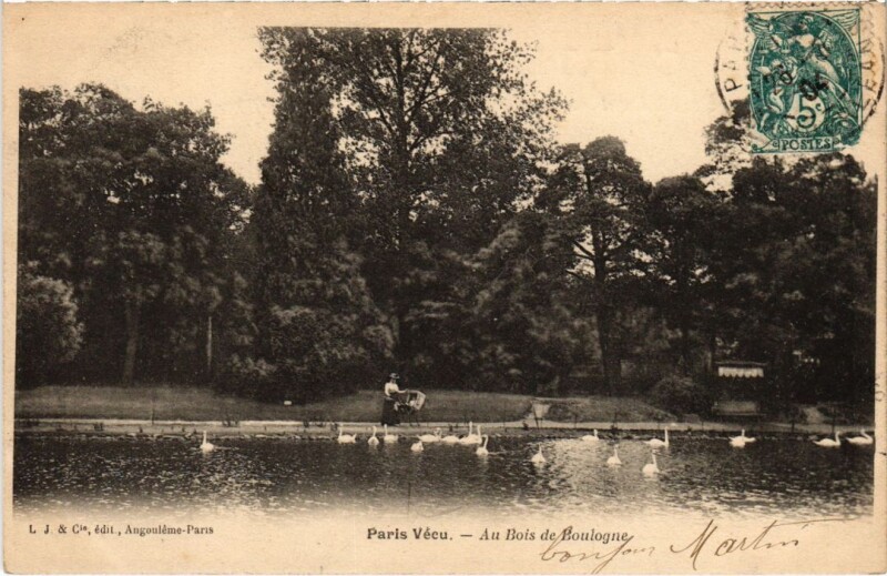 Carte postale ancienne Au Bois de Boulogne à Paris 16e
