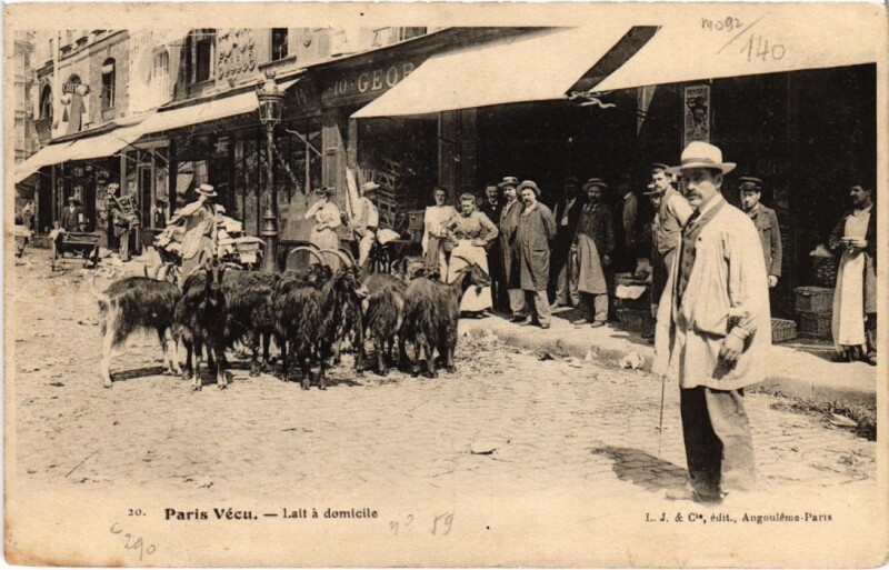 Carte postale ancienne Paris Vecu. lait a domicile