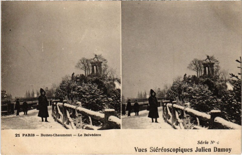 Carte postale ancienne Buttes-Chaumont - Le Belvédère à Paris 19e