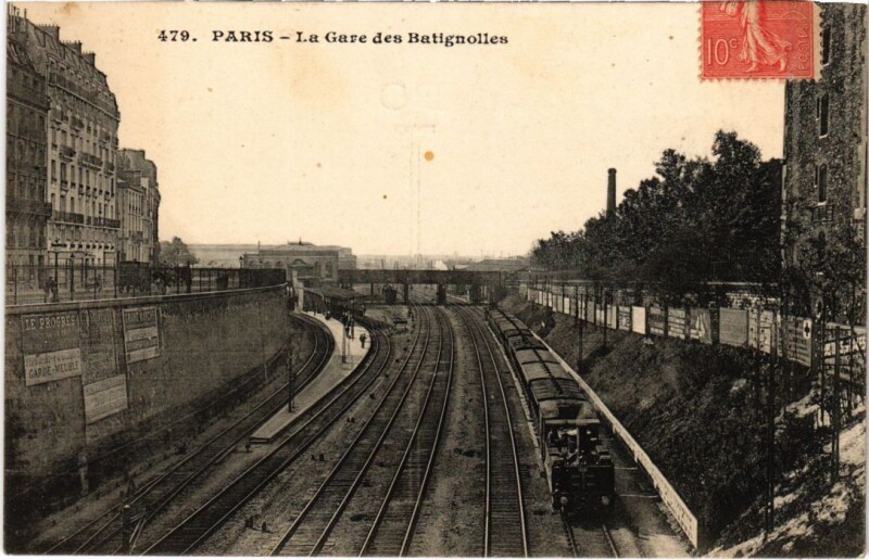 Carte postale ancienne La Gare des Batignolles à Paris 17e
