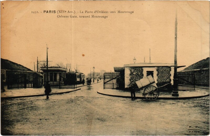 Carte postale ancienne La Porte d'Orléans vers Montrouge à Paris 14e