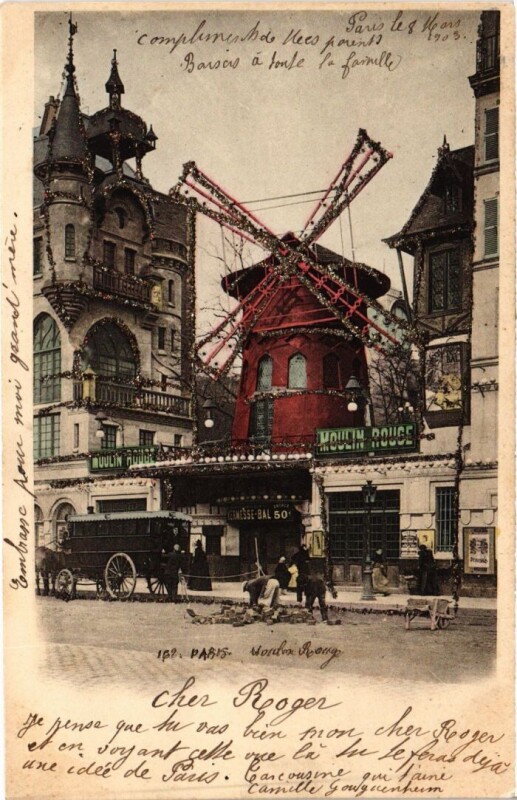 Carte postale ancienne Moulin Rouge à Paris 18e