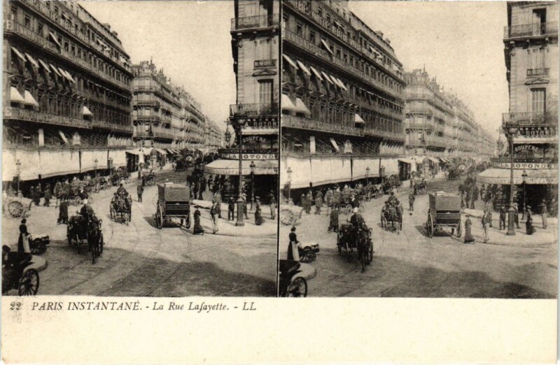 Carte postale ancienne Paris 4e Rue Lafayette à Paris 4e