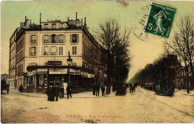 Carte postale ancienne Rue d'Allemagne à Paris 19e