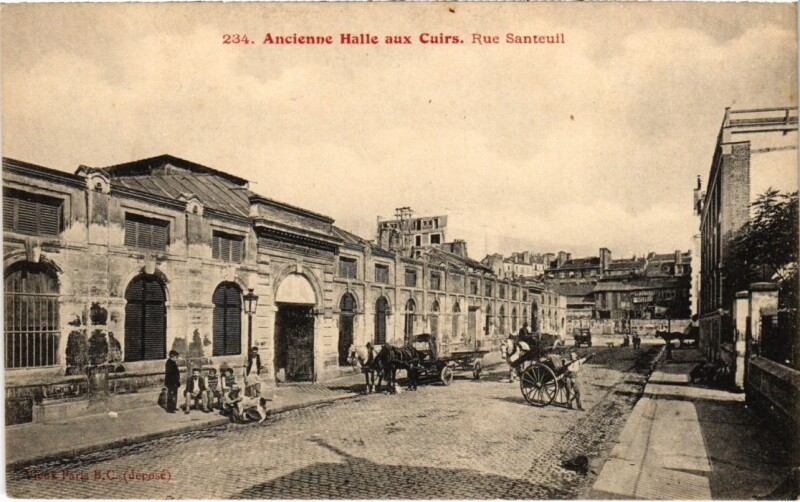 Carte postale ancienne Paris 5e Ancienne Halle aux Cuirs Rue Santeuil à Paris 5e