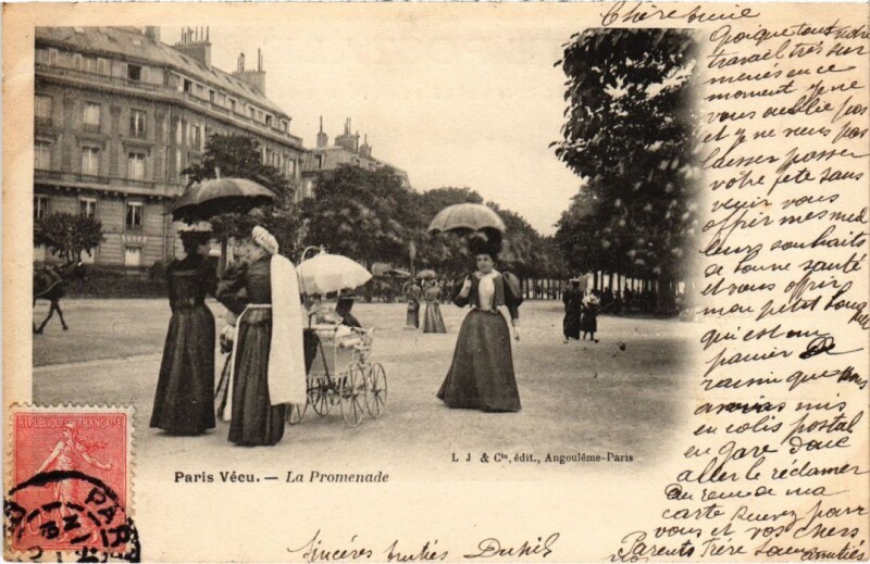 Carte postale ancienne Paris Vecu. la Promenade
