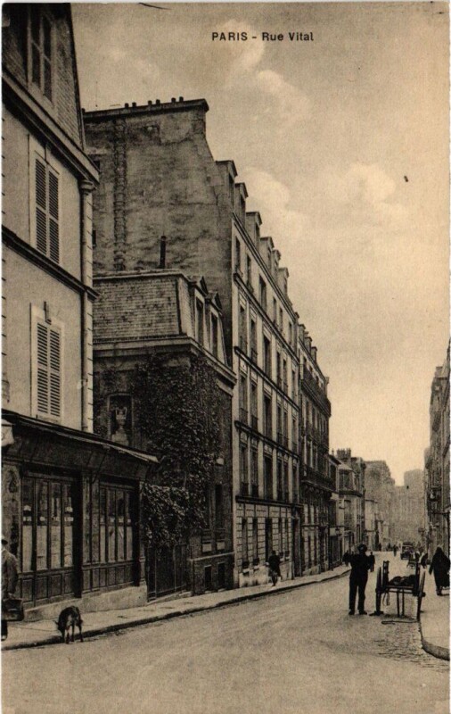 Carte postale ancienne Rue Vital à Paris 16e