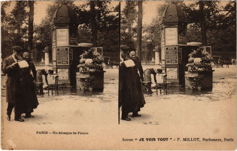 Carte postale ancienne Paris Petits Metiers Un kiosque de Fleurs