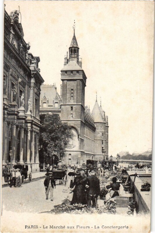 Carte postale ancienne Paris Petits Metiers Marche aux Fleurs