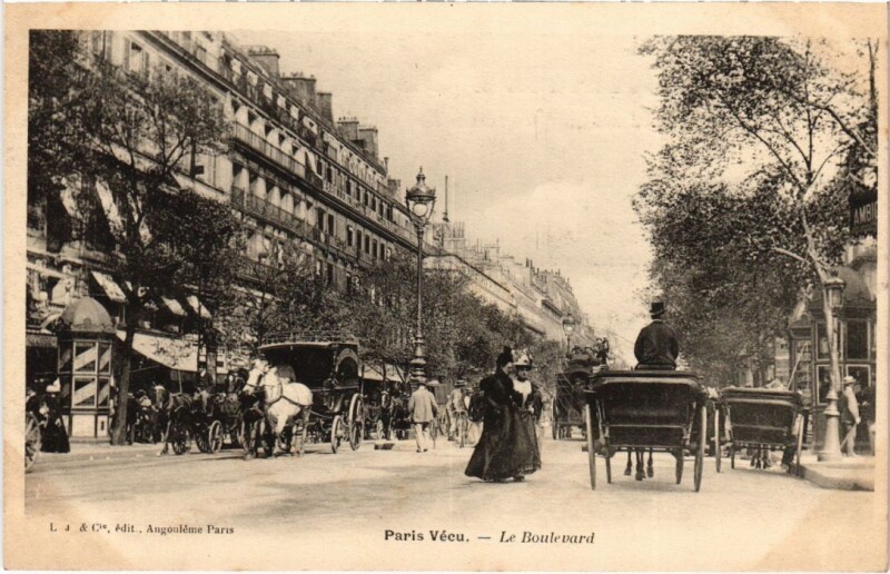 Carte postale ancienne Paris Vecu. Le Boulevard