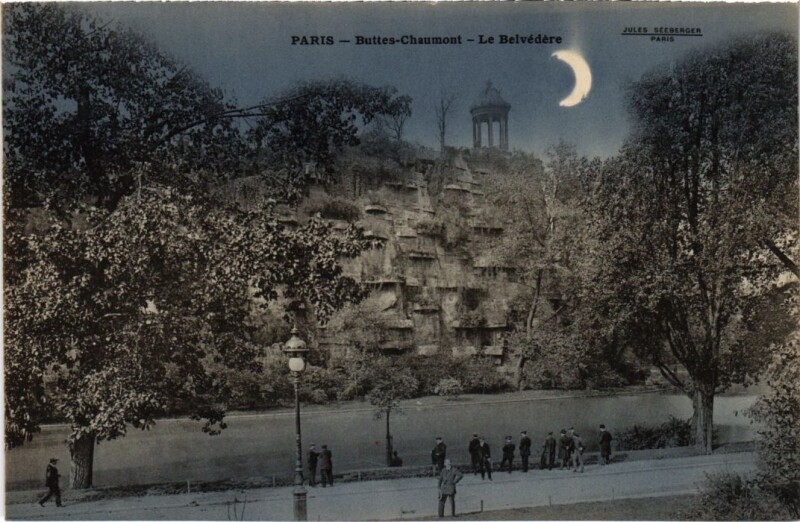 Carte postale ancienne Buttes-Chaumont - Le Belvédère à Paris 19e