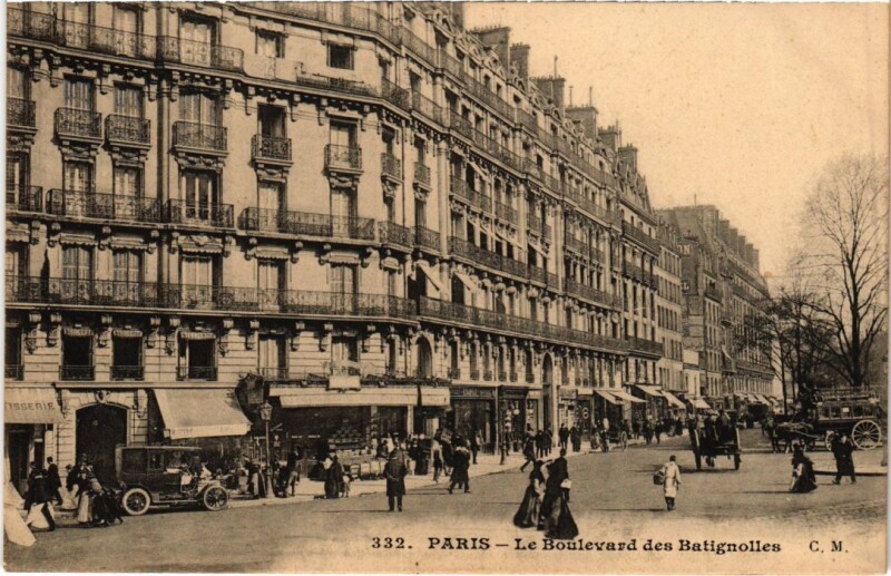 Carte postale ancienne Le Boulevard des Batignolles à Paris 8e