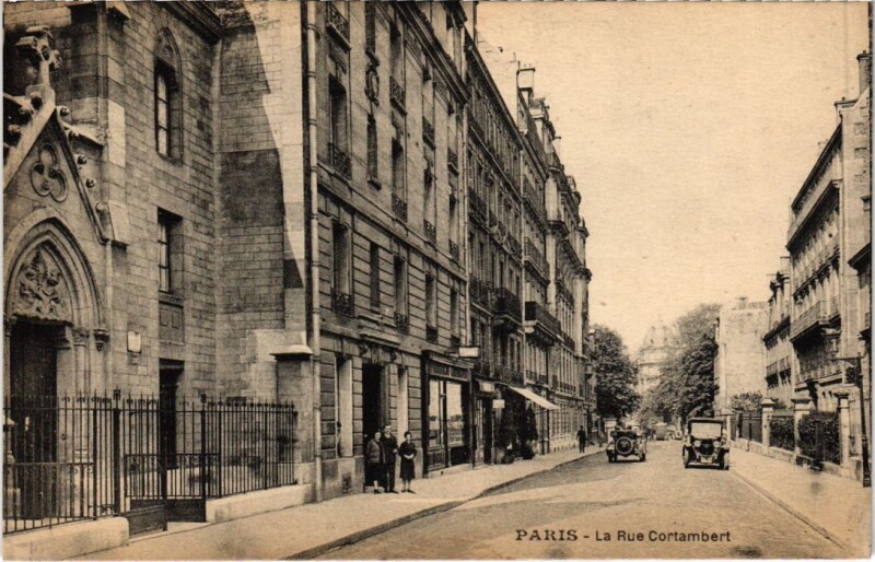 Carte postale ancienne La Rue Cortambert à Paris 16e