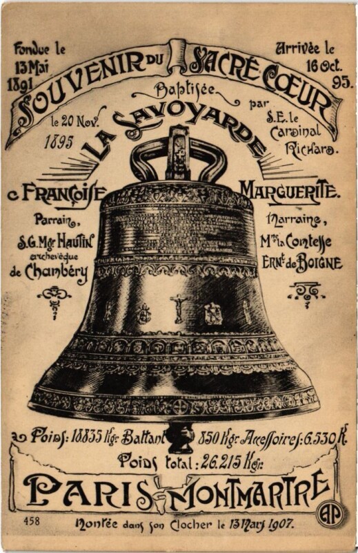 Carte postale ancienne Souvenir du Sacré-Coeur - La Savoyarde à Paris 18e