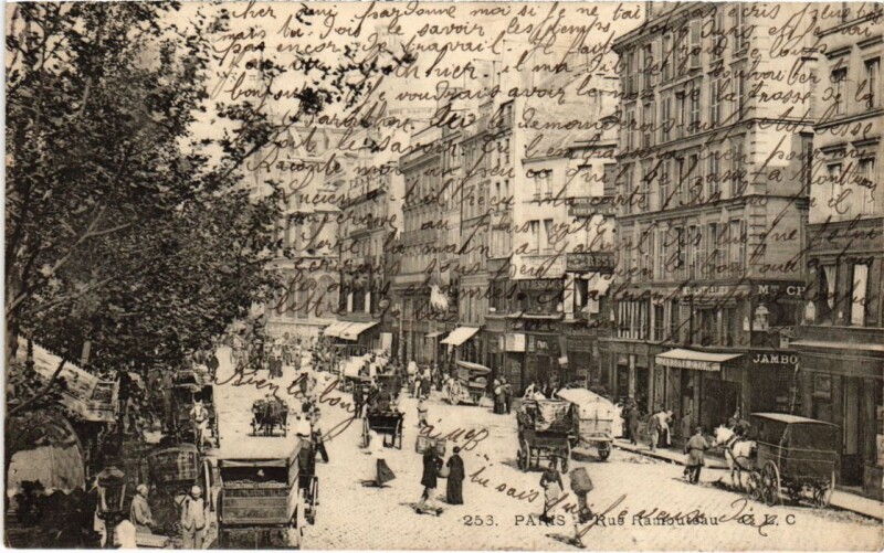 Carte postale ancienne Paris 4e Rue de Rambuteau à Paris 4e