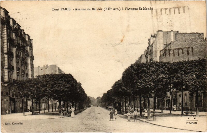 Carte postale ancienne Tout Paris 12e Avenue du Bel-Air Avenue Saint-Mande à Paris 12e
