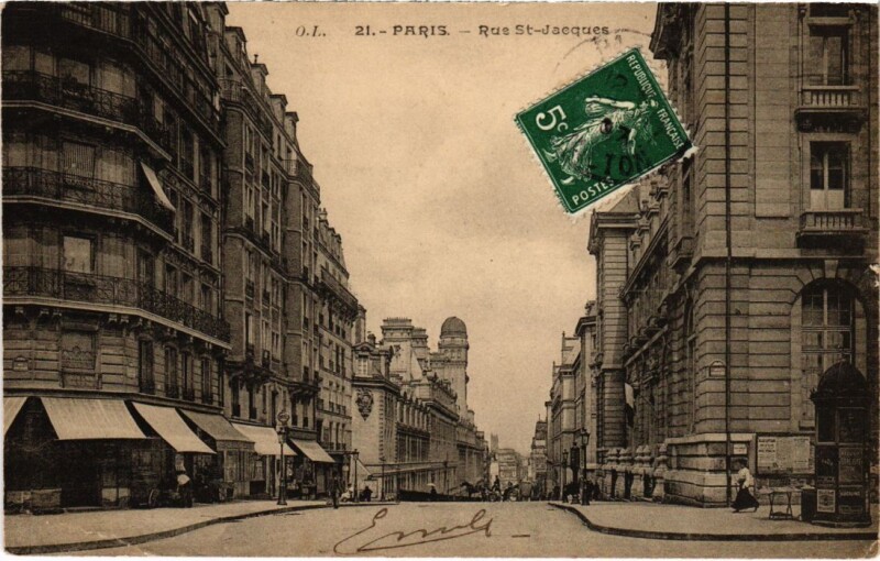 Carte postale ancienne Paris 5e rue Saint-Jacques à Paris 5e