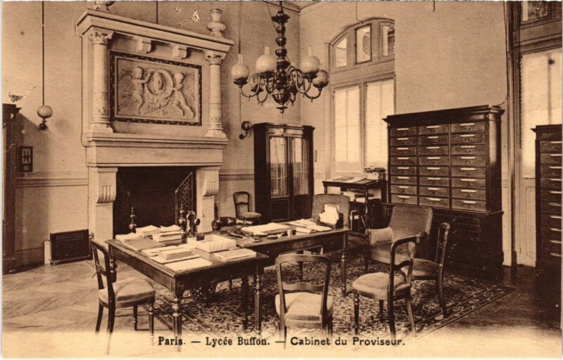 Carte postale ancienne Lycée Buffon - Cabinet du Proviseur à Paris 15e
