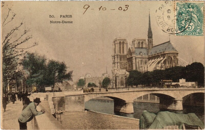 Carte postale ancienne Paris 4e Notre-Dame à Paris 4e