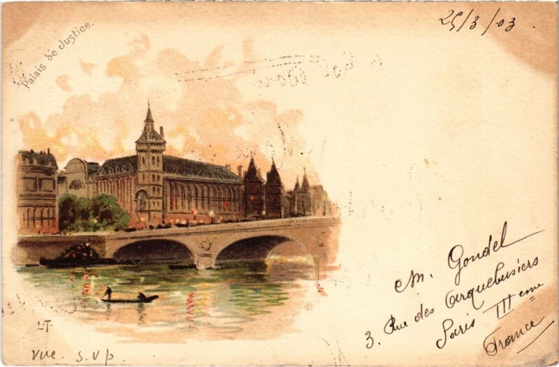 Carte postale ancienne Paris Palais de Justice Litho