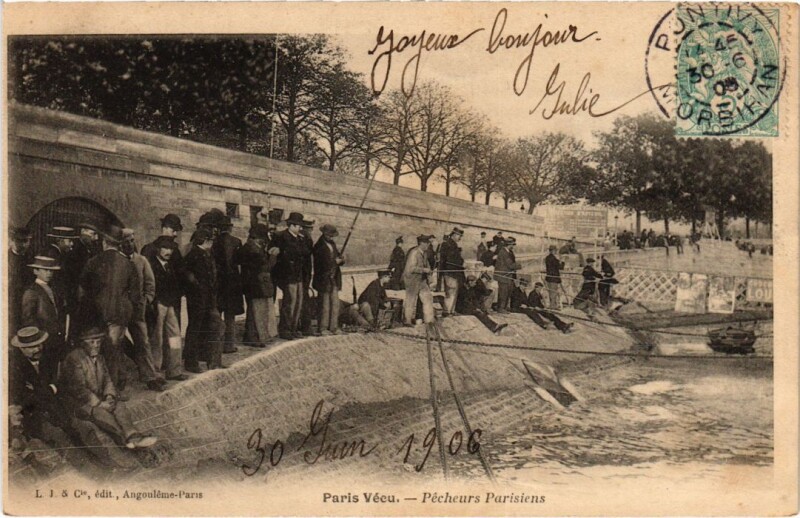 Carte postale ancienne Paris Vecu. Pecheurs