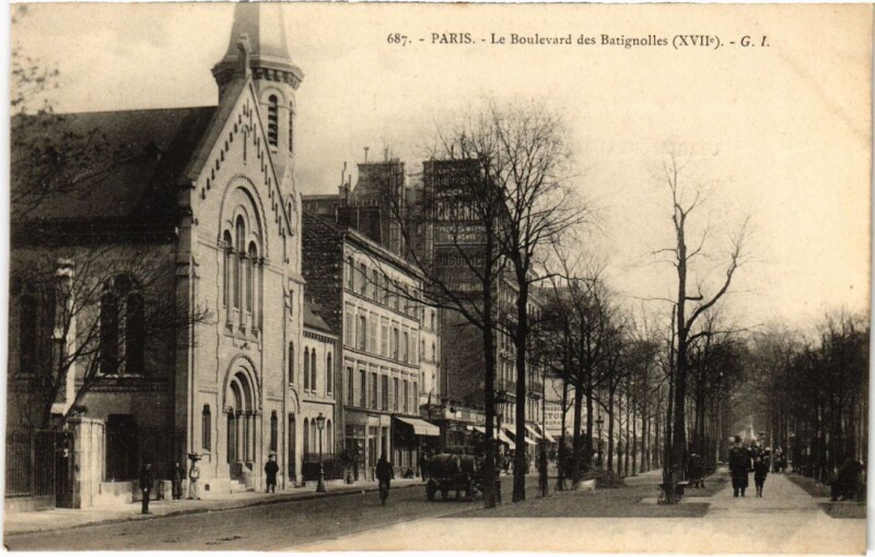 Carte postale ancienne Le Boulevard des Batignolles à Paris 8e