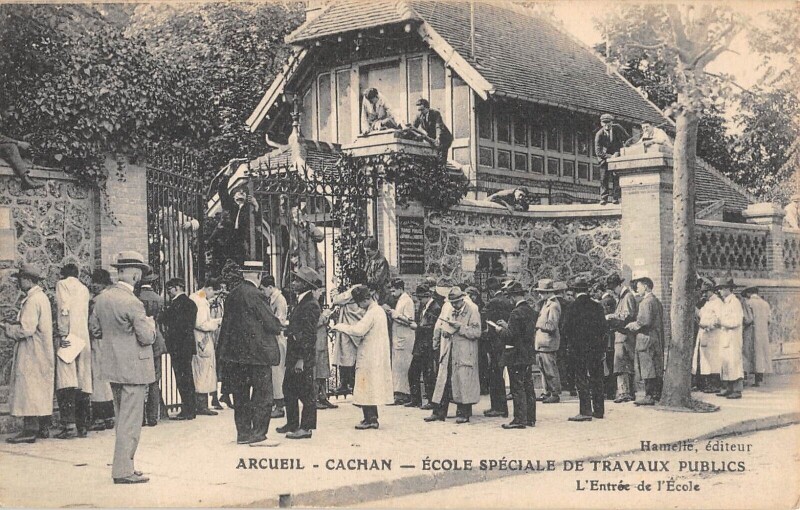 Carte postale ancienne Arcueil / Cachan / Ecole Speciale De Travaux Publics / Entree De L'Ecole à Arcueil