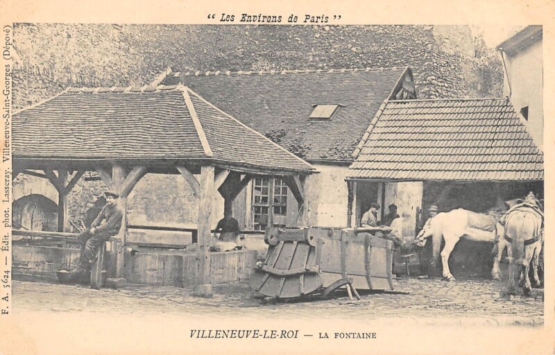 Carte postale ancienne Villeneuve Le Roi - La Fontaine à Villeneuve-le-Roi