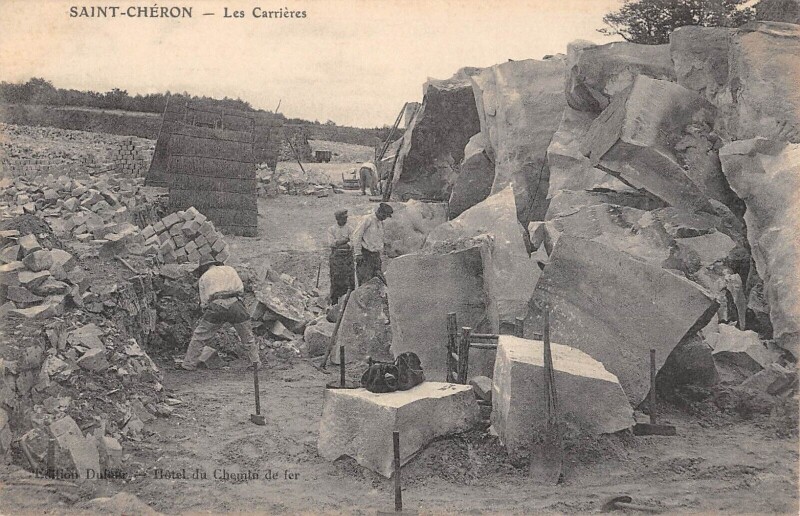 Carte postale ancienne Saint Cheron - Les Carrieres - Industrie