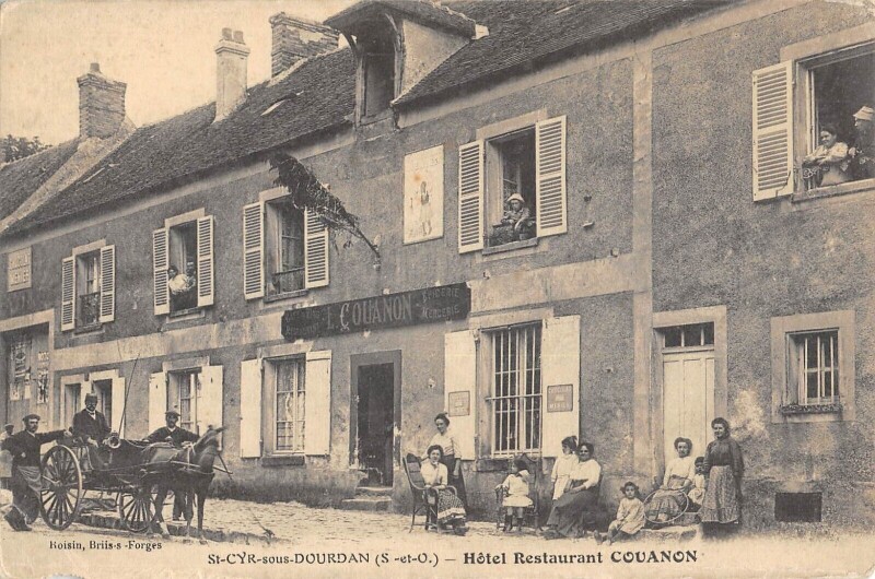 Carte postale ancienne Saint Cyr Sous Dourdan / Hotel Restaurant Couanon à Dourdan