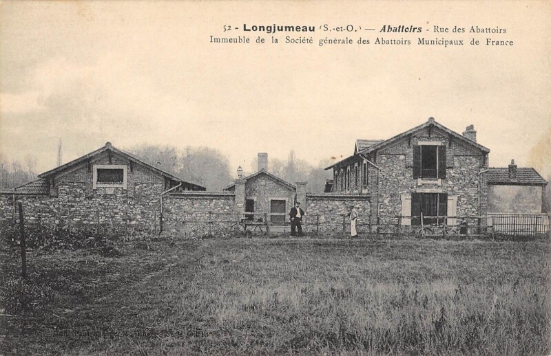 Carte postale ancienne Longjumeau - Abattoirs - Rue Des Abattoirs - Immeuble Sté Gle Des Abattoi à Longjumeau