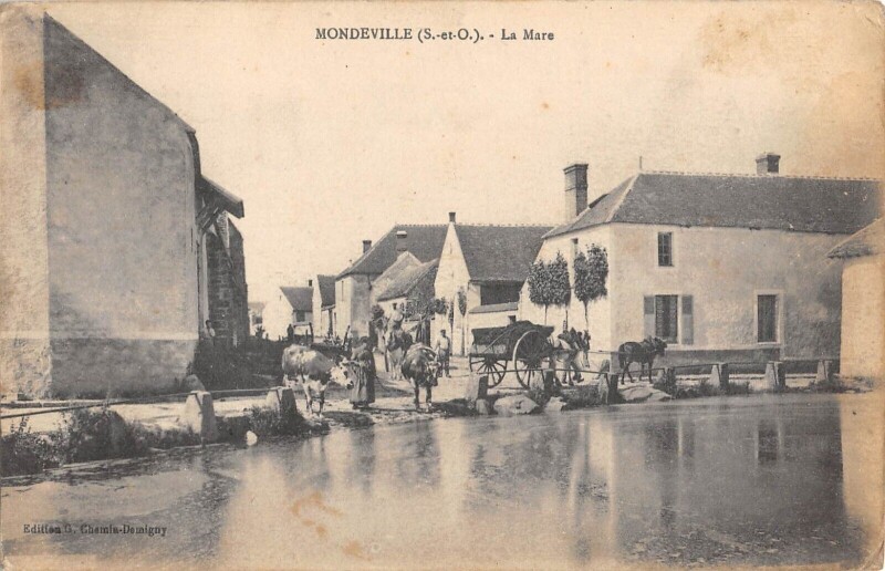 Carte postale ancienne Mondeville - La Mare à Mondeville